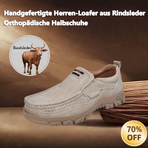 (🎉 Letzter Tag 70 % Rabatt, endet bald) 🐂 Orthopädische Herrenschuhe aus Kalbsleder👞 Fußgewölbeunterstützung✅ Lindert Fußschmerzen – Bequemes Gehen