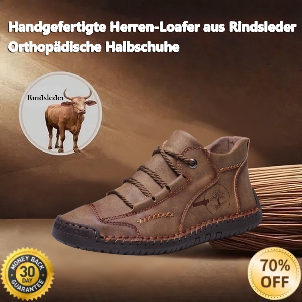 [Letzter Tag 70 % Rabatt – endet bald] 🔥 Orthopädische Herrenschuhe aus Kalbsleder 👞 Handgenäht ✅ Fußgewölbeunterstützung für bequemes Gehen