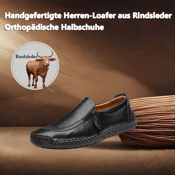 (🎉 Letzter Tag 70 % Rabatt, nicht verpassen) 🐂 Orthopädische Herrenschuhe aus Kalbsleder 👞 Fußgewölbeunterstützung ✅ Lindert Fußschmerzen - Bequemes Gehen