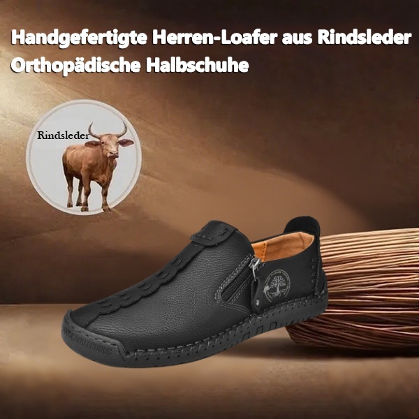(🎉 Letzter Tag 70 % Rabatt, nicht verpassen) 🐂 Orthopädische Herrenschuhe aus Kalbsleder 👞 Fußgewölbeunterstützung ✅ Lindert Fußschmerzen - Bequemes Gehen