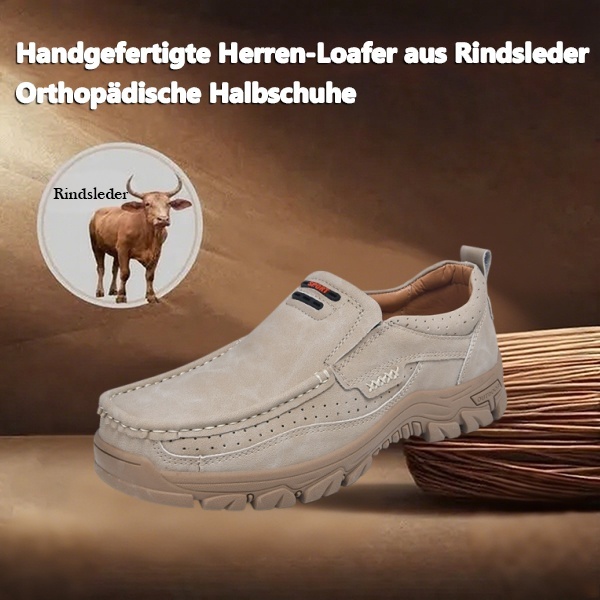 (🎉 Letzter Tag 70 % Rabatt, endet bald) 🐂 Orthopädische Herrenschuhe aus Kalbsleder👞 Fußgewölbeunterstützung✅ Lindert Fußschmerzen – Bequemes Gehen