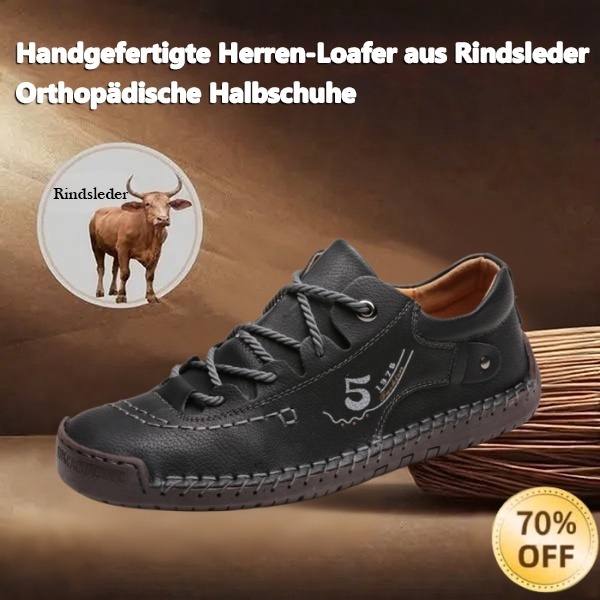 (🎉 Letzter Tag 70% Rabatt, nicht verpassen) 🐂 Orthopädische Herrenschuhe aus Kalbsleder 👞 Handgenäht ✅ Lindert Fußschmerzen - Bequemes Gehen