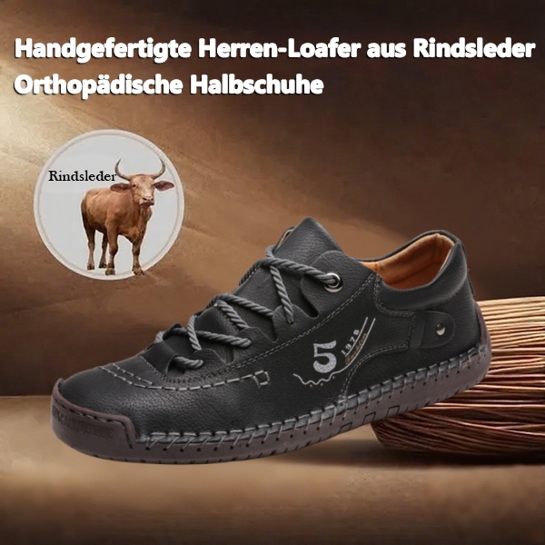 (🎉 Letzter Tag 70% Rabatt, nicht verpassen) 🐂 Orthopädische Herrenschuhe aus Kalbsleder 👞 Handgenäht ✅ Lindert Fußschmerzen - Bequemes Gehen