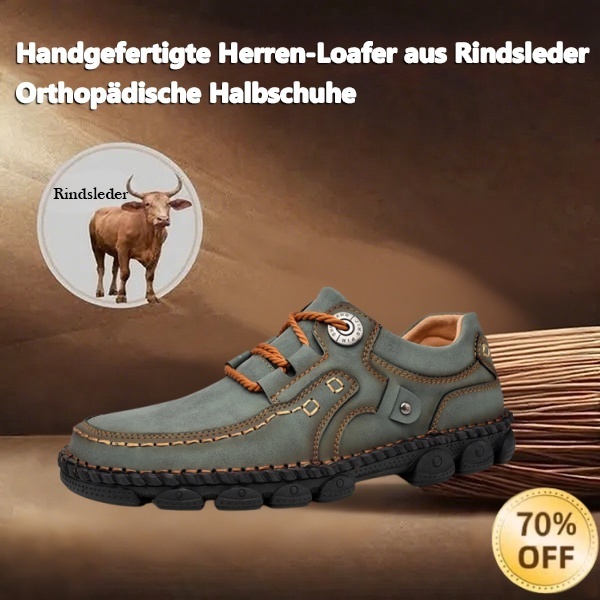 (🎉 Letzter Tag 70% Rabatt, nicht verpassen) 🐂 Orthopädische Herrenschuhe aus Kalbsleder 👞 Handgenäht ✅ Lindert Fußschmerzen - Bequemes Gehen