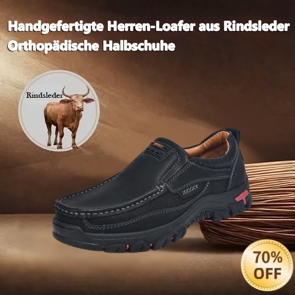 (🎉 Letzter Tag 70 % Rabatt, endet bald) 🐂 Orthopädische Herrenschuhe aus Kalbsleder👞 Fußgewölbeunterstützung✅ Lindert Fußschmerzen – Bequemes Gehen