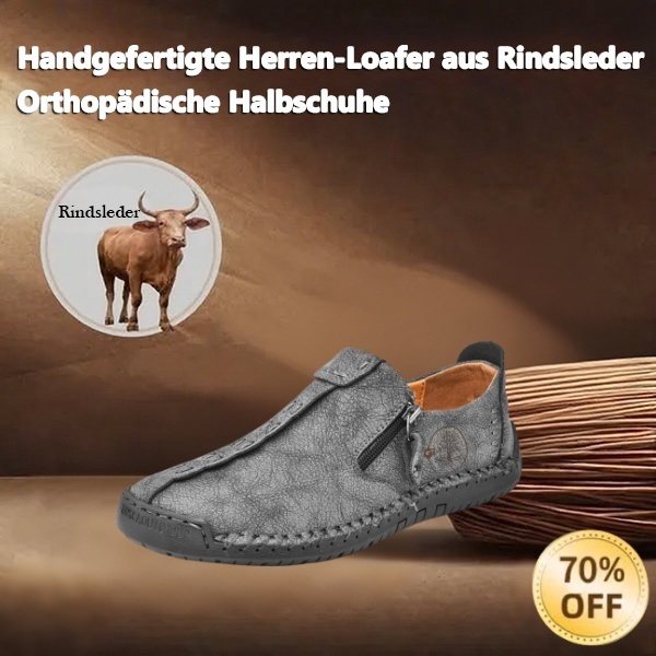 (🎉 Letzter Tag 70 % Rabatt, nicht verpassen) 🐂 Orthopädische Herrenschuhe aus Kalbsleder 👞 Fußgewölbeunterstützung ✅ Lindert Fußschmerzen - Bequemes Gehen