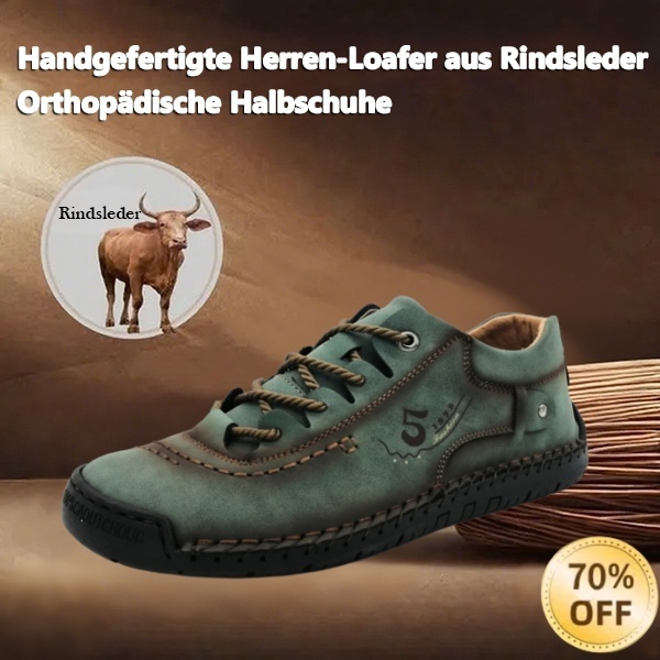 (🎉 Letzter Tag 70% Rabatt, nicht verpassen) 🐂 Orthopädische Herrenschuhe aus Kalbsleder 👞 Handgenäht ✅ Lindert Fußschmerzen - Bequemes Gehen