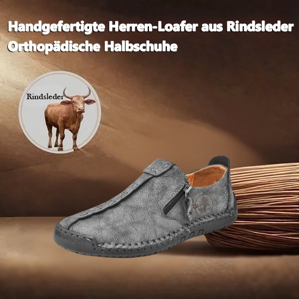 (🎉 Letzter Tag 70 % Rabatt, nicht verpassen) 🐂 Orthopädische Herrenschuhe aus Kalbsleder 👞 Fußgewölbeunterstützung ✅ Lindert Fußschmerzen - Bequemes Gehen