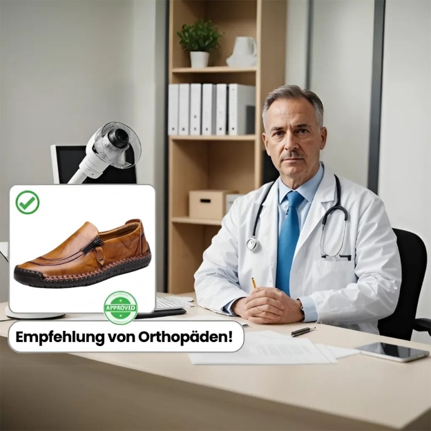 (🎉 Letzter Tag 70 % Rabatt, nicht verpassen) 🐂 Orthopädische Herrenschuhe aus Kalbsleder 👞 Fußgewölbeunterstützung ✅ Lindert Fußschmerzen - Bequemes Gehen