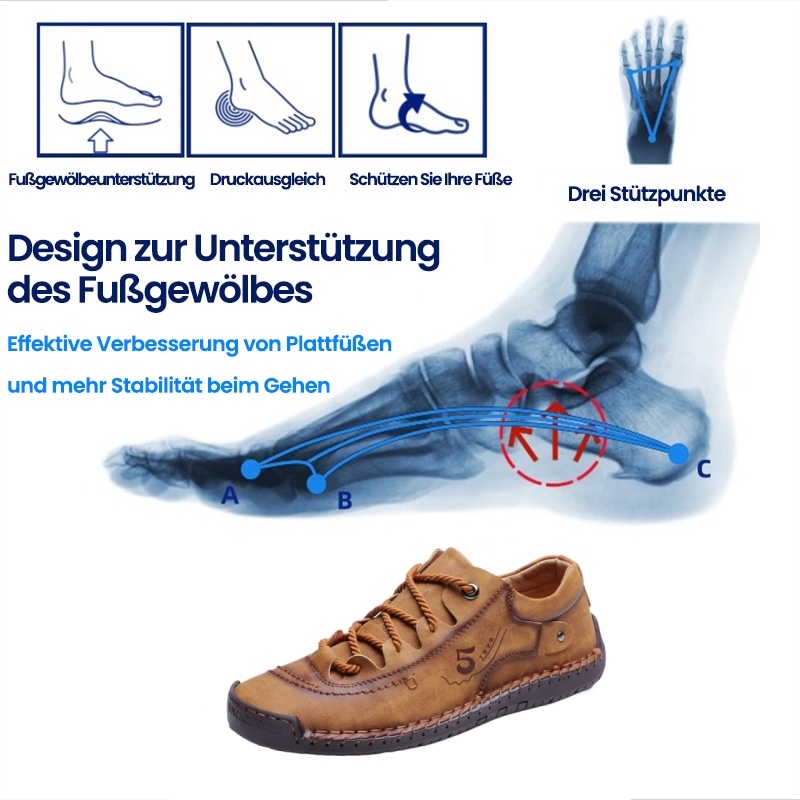 (🎉50 % Rabatt am letzten Tag, nicht verpassen) 🐂Freizeitschuhe aus australischem Kalbsleder 👞Handgenäht ✅Fußgewölbeunterstützung – bequemes Gehen