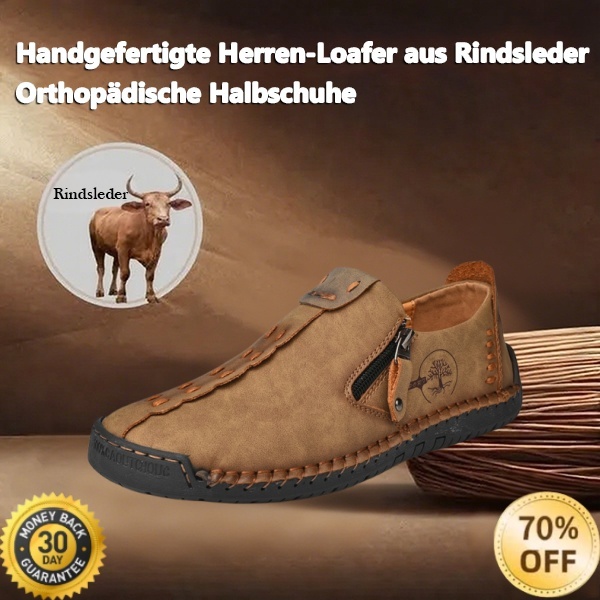 (🎉 Letzter Tag 70 % Rabatt, verpassen Sie es nicht) 🐂 Freizeitschuhe für Herren aus Kalbsleder👞 Einfach an- und auszuziehen✅ Fußgewölbeunterstützung – lindert Fußschmerzen und sorgt für bequemes Gehen