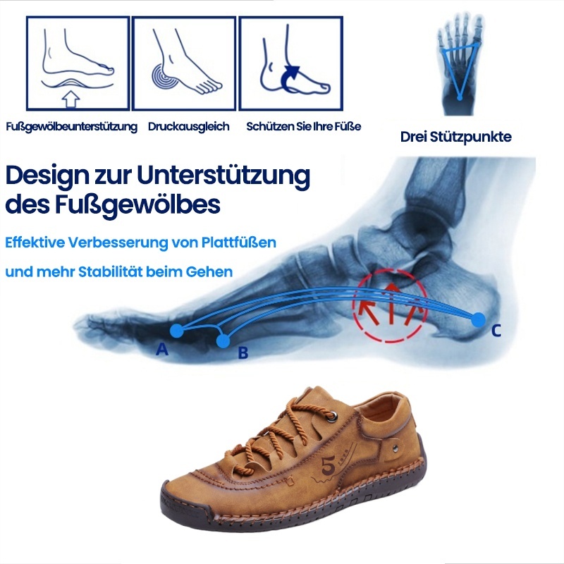 (🎉 Letzter Tag 70% Rabatt, nicht verpassen) 🐂 Orthopädische Herrenschuhe aus Kalbsleder 👞 Handgenäht ✅ Lindert Fußschmerzen - Bequemes Gehen