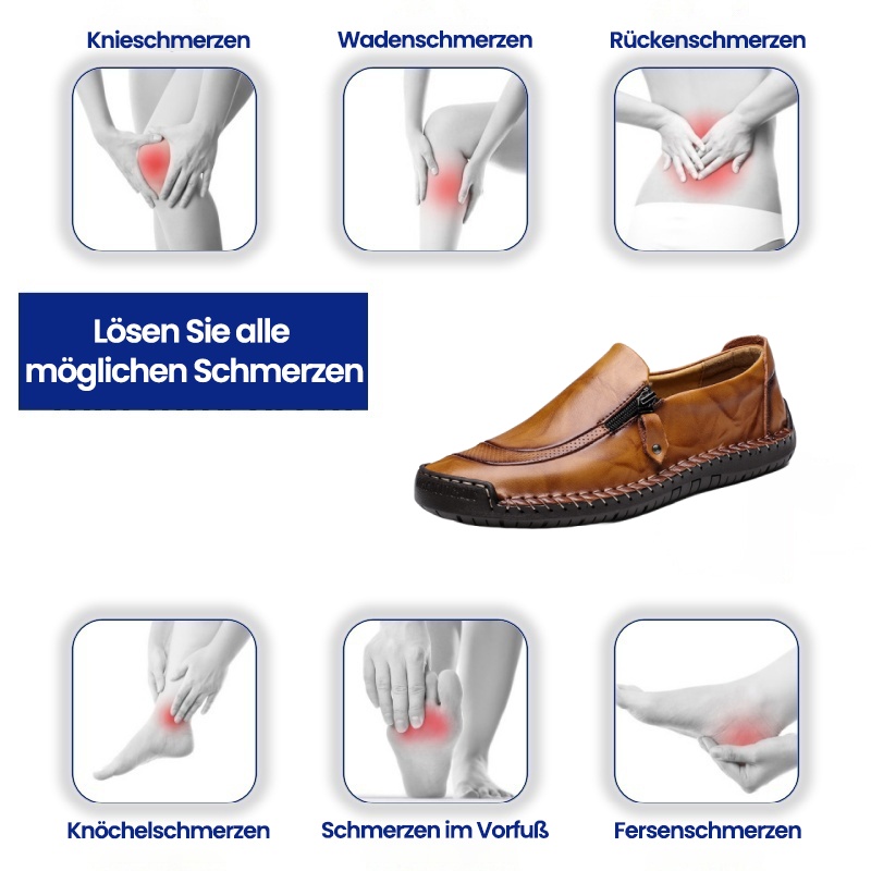 (🎉 Letzter Tag 70 % Rabatt, nicht verpassen) 🐂 Orthopädische Herrenschuhe aus Kalbsleder 👞 Fußgewölbeunterstützung ✅ Lindert Fußschmerzen - Bequemes Gehen