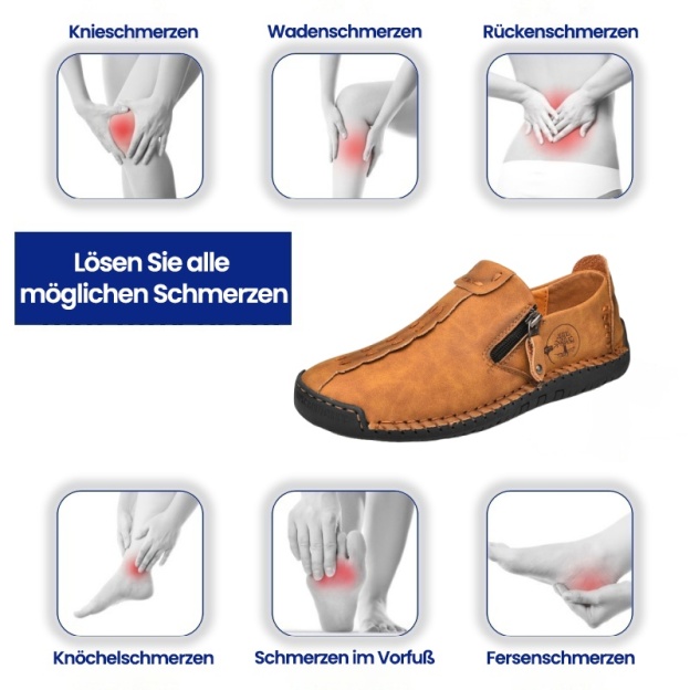 (🎉 Letzter Tag 70 % Rabatt, nicht verpassen) 🐂 Orthopädische Herrenschuhe aus Kalbsleder 👞 Fußgewölbeunterstützung ✅ Lindert Fußschmerzen - Bequemes Gehen