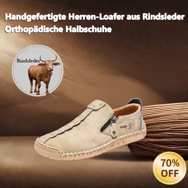 (🎉 Letzter Tag 70 % Rabatt, nicht verpassen) 🐂 Orthopädische Herrenschuhe aus Kalbsleder 👞 Fußgewölbeunterstützung ✅ Lindert Fußschmerzen - Bequemes Gehen