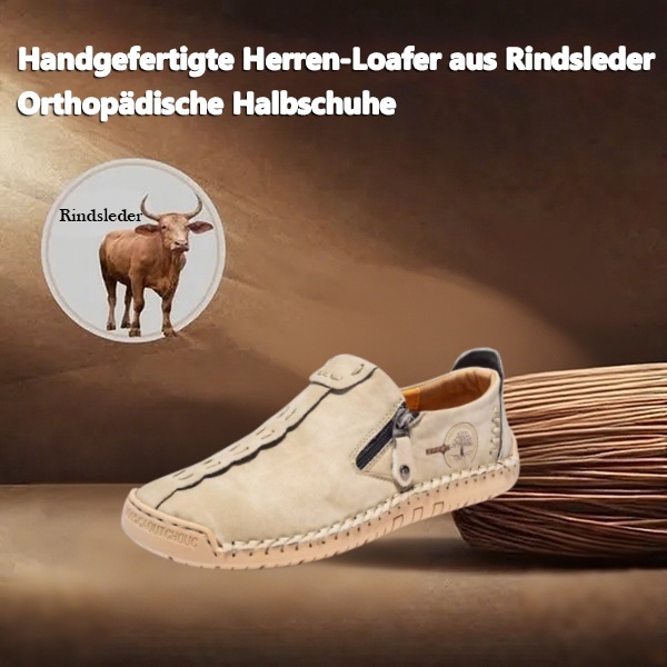 (🎉 Letzter Tag 70 % Rabatt, nicht verpassen) 🐂 Orthopädische Herrenschuhe aus Kalbsleder 👞 Fußgewölbeunterstützung ✅ Lindert Fußschmerzen - Bequemes Gehen