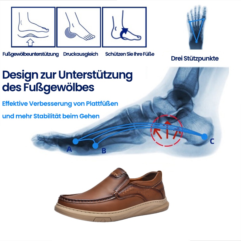 (🎉 Letzter Tag 70 % Rabatt, nicht verpassen) 🐂 Orthopädische Herrenschuhe aus Kalbsleder 👞 Fußgewölbeunterstützung ✅ Lindert Fußschmerzen - Bequemes Gehen