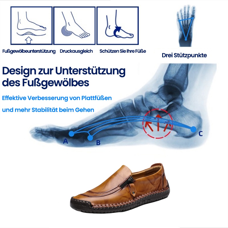 (🎉 Letzter Tag 70 % Rabatt, nicht verpassen) 🐂 Orthopädische Herrenschuhe aus Kalbsleder 👞 Fußgewölbeunterstützung ✅ Lindert Fußschmerzen - Bequemes Gehen