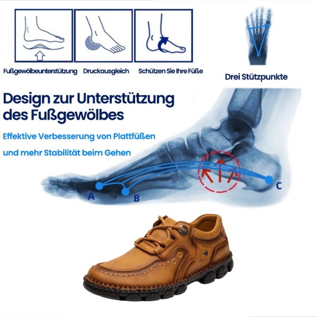 (🎉 Letzter Tag 70% Rabatt, nicht verpassen) 🐂 Orthopädische Herrenschuhe aus Kalbsleder 👞 Handgenäht ✅ Lindert Fußschmerzen - Bequemes Gehen