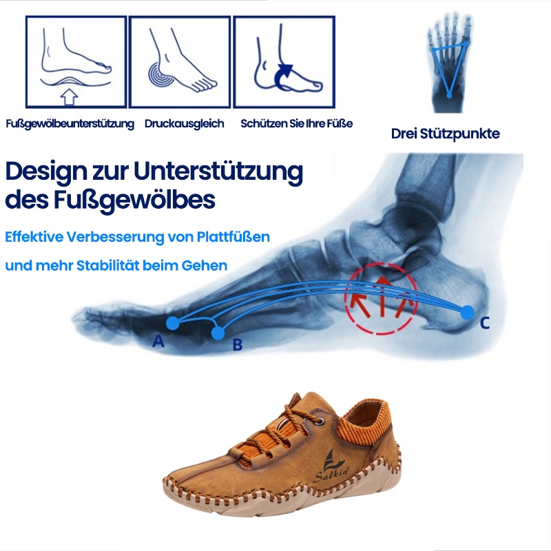[Letzter Tag 70 % Rabatt – Nicht verpassen] 🐂 Herren-Loafer aus Kalbsleder 👞 Handgenäht ✅ Fußgewölbeunterstützung – Schmerzlinderung für bequemes Gehen