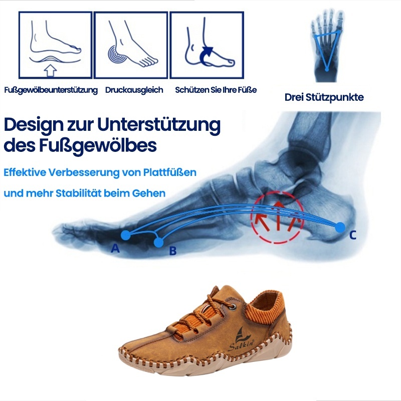 [Letzter Tag 70 % Rabatt – Nicht verpassen] 🐂 Herren-Loafer aus Kalbsleder 👞 Handgenäht ✅ Fußgewölbeunterstützung – Schmerzlinderung für bequemes Gehen
