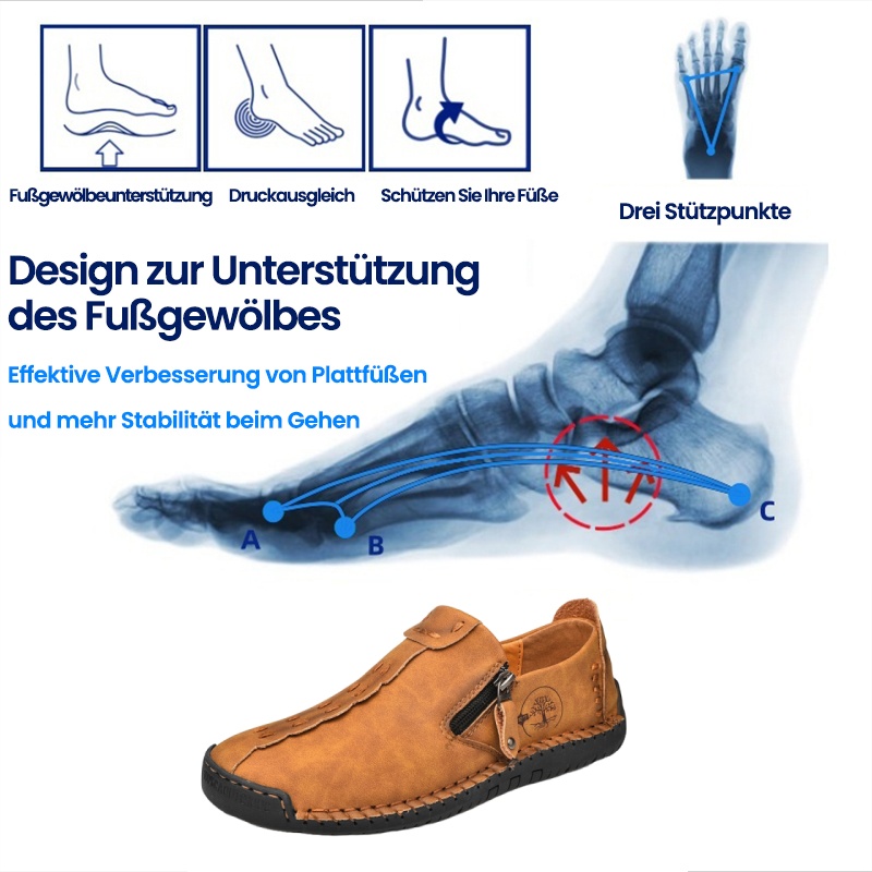 (🎉 Letzter Tag 70 % Rabatt, nicht verpassen) 🐂 Orthopädische Herrenschuhe aus Kalbsleder 👞 Fußgewölbeunterstützung ✅ Lindert Fußschmerzen - Bequemes Gehen
