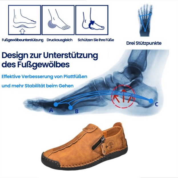 (🎉 Letzter Tag 70 % Rabatt, nicht verpassen) 🐂 Orthopädische Herrenschuhe aus Kalbsleder 👞 Fußgewölbeunterstützung ✅ Lindert Fußschmerzen - Bequemes Gehen