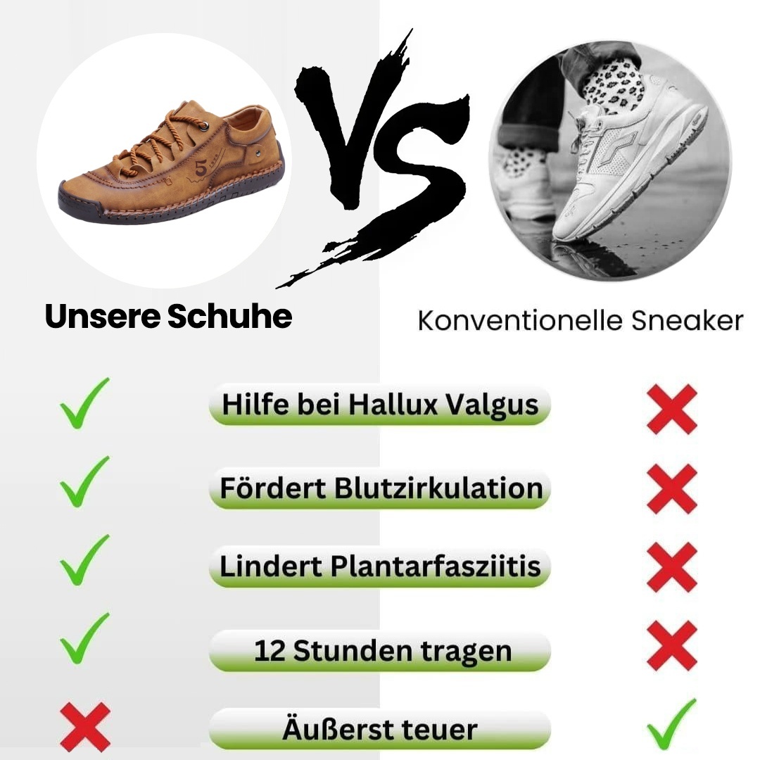(🎉 Letzter Tag 70% Rabatt, nicht verpassen) 🐂 Orthopädische Herrenschuhe aus Kalbsleder 👞 Handgenäht ✅ Lindert Fußschmerzen - Bequemes Gehen