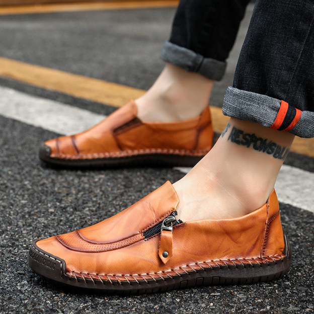 (🎉 Letzter Tag 70 % Rabatt, nicht verpassen) 🐂 Orthopädische Herrenschuhe aus Kalbsleder 👞 Fußgewölbeunterstützung ✅ Lindert Fußschmerzen - Bequemes Gehen