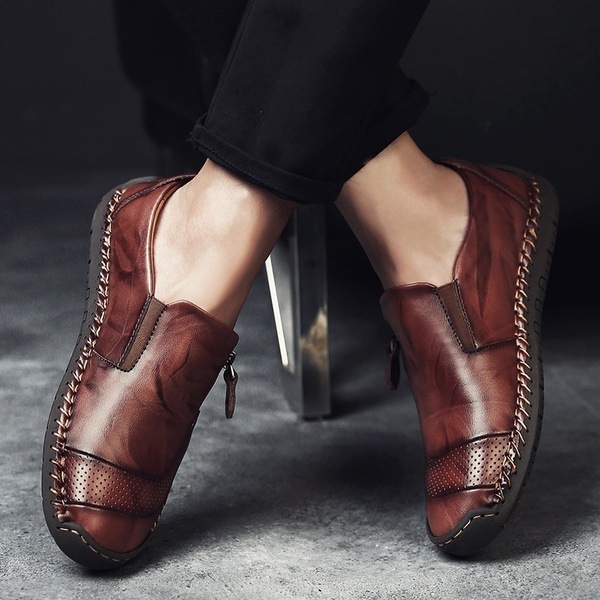 (🎉 Letzter Tag 70 % Rabatt, nicht verpassen) 🐂 Orthopädische Herrenschuhe aus Kalbsleder 👞 Fußgewölbeunterstützung ✅ Lindert Fußschmerzen - Bequemes Gehen