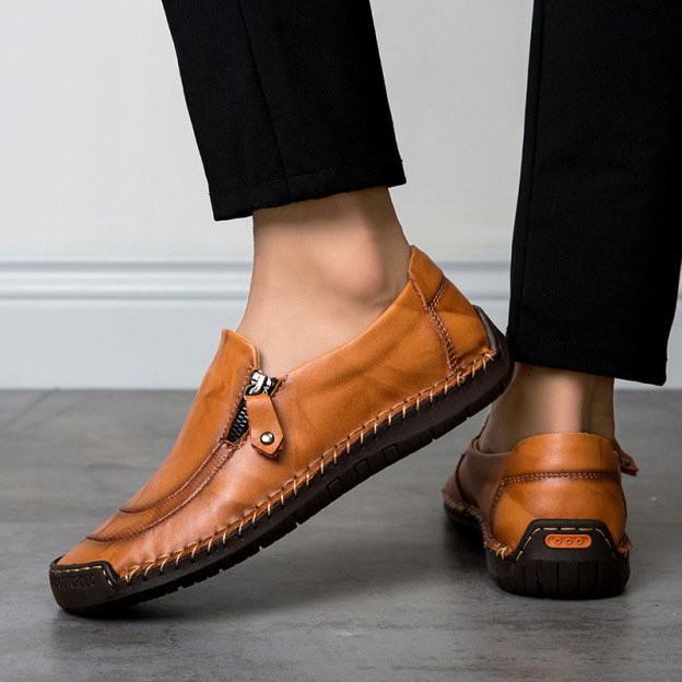 (🎉 Letzter Tag 70 % Rabatt, nicht verpassen) 🐂 Orthopädische Herrenschuhe aus Kalbsleder 👞 Fußgewölbeunterstützung ✅ Lindert Fußschmerzen - Bequemes Gehen