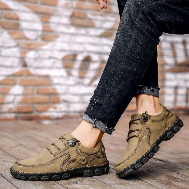 (🎉 Letzter Tag 70% Rabatt, nicht verpassen) 🐂 Orthopädische Herrenschuhe aus Kalbsleder 👞 Handgenäht ✅ Lindert Fußschmerzen - Bequemes Gehen