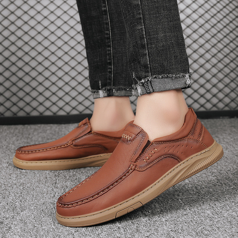 (🎉 Letzter Tag 70 % Rabatt, nicht verpassen) 🐂 Orthopädische Herrenschuhe aus Kalbsleder 👞 Fußgewölbeunterstützung ✅ Lindert Fußschmerzen - Bequemes Gehen