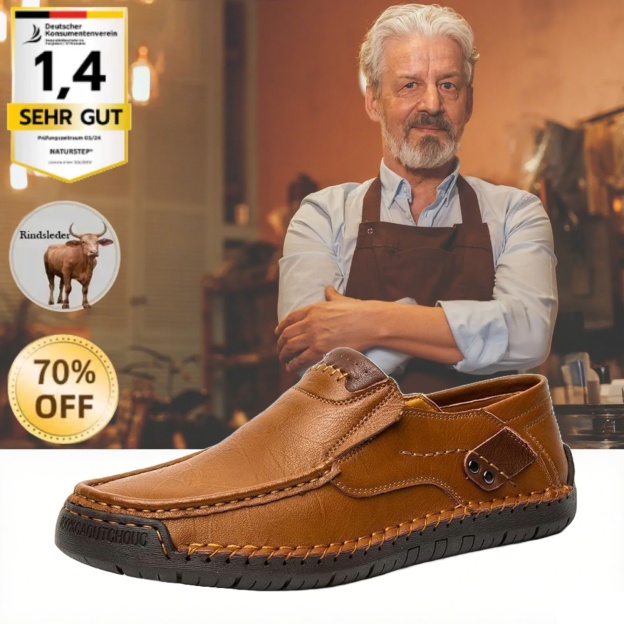 [Letzter Tag 70 % Rabatt – endet bald] 🔥 Herrenschuhe aus Kalbsleder 👞 Handgenäht ✅ Fußgewölbeunterstützung für bequemes Gehen