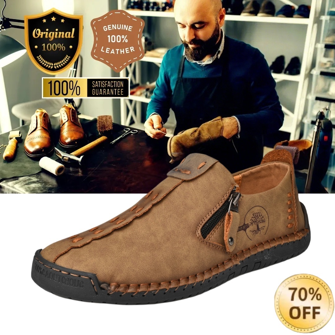 (🎉 Letzter Tag 70% Rabatt, nicht verpassen) 🐂 Orthopädische Herrenschuhe aus Kalbsleder 👞 Handgenäht ✅ Lindert Fußschmerzen - Bequemes Gehen