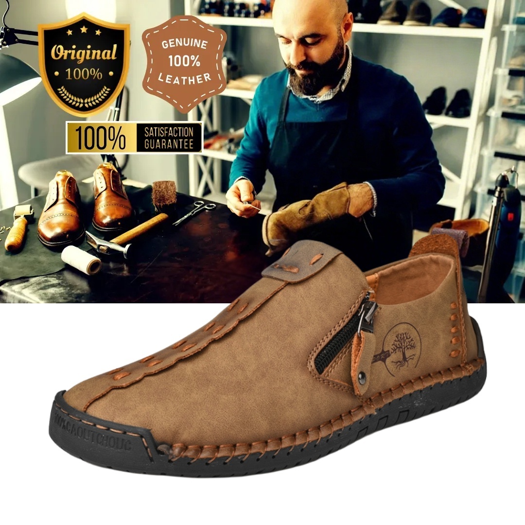 (🎉 Letzter Tag 70% Rabatt, nicht verpassen) 🐂 Orthopädische Herrenschuhe aus Kalbsleder 👞 Handgenäht ✅ Lindert Fußschmerzen - Bequemes Gehen