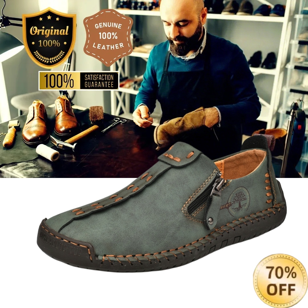 (🎉 Letzter Tag 70% Rabatt, nicht verpassen) 🐂 Orthopädische Herrenschuhe aus Kalbsleder 👞 Handgenäht ✅ Lindert Fußschmerzen - Bequemes Gehen