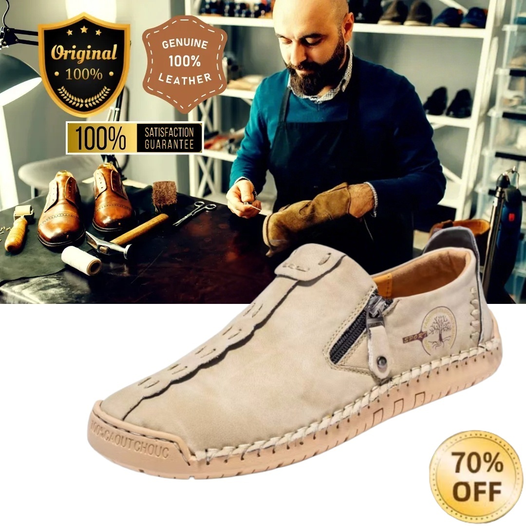 (🎉 Letzter Tag 70% Rabatt, nicht verpassen) 🐂 Orthopädische Herrenschuhe aus Kalbsleder 👞 Handgenäht ✅ Lindert Fußschmerzen - Bequemes Gehen