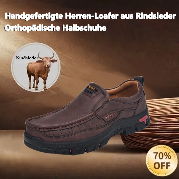 (🎉 Letzter Tag 70 % Rabatt, endet bald) 🐂 Orthopädische Herrenschuhe aus Kalbsleder👞 Fußgewölbeunterstützung✅ Lindert Fußschmerzen – Bequemes Gehen