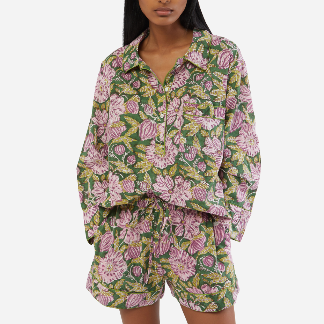 Lightweight Cotton Floral Short PJ Set