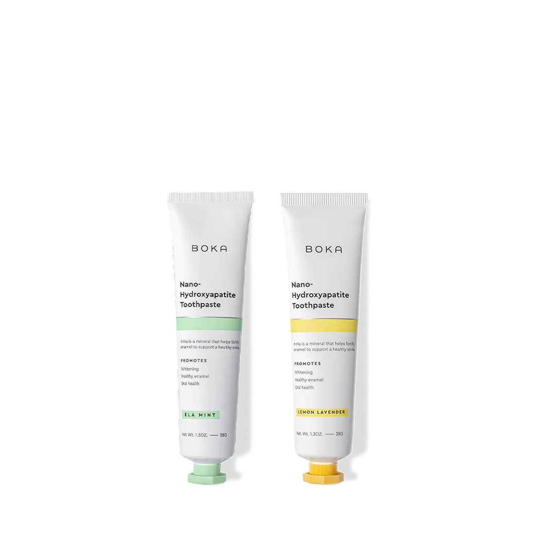 Travel Duo n-Ha Toothpaste 2-Pack: two travel-sized tubes to remineralize teeth with unique flavors.