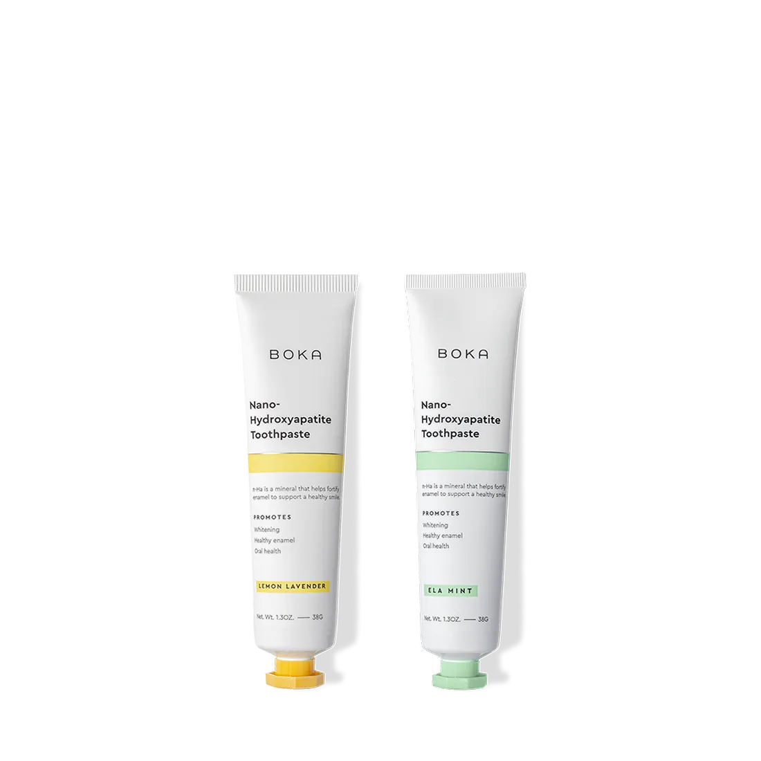 Two tubes of Travel Duo n-Ha Toothpaste 2-Pack to remineralize your teeth on the go.