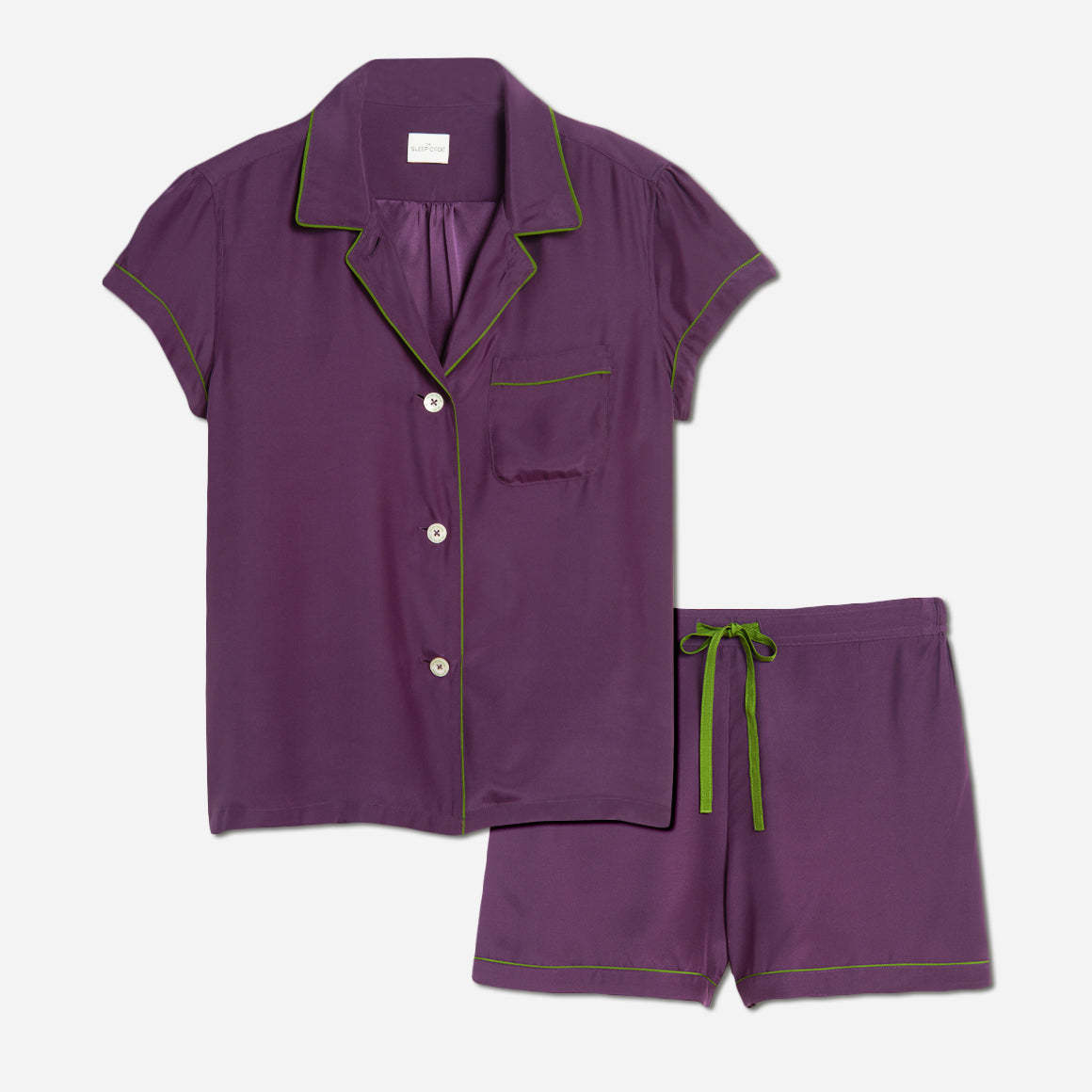 Our short sleeve pajama set features a relaxed fit, providing you with a comfortable and stylish option for warmer weather. The pajama set includes a classic button-up top with a collar, while the matching shorts feature a comfortable elastic waistband, drawstring, and side-seam pockets.