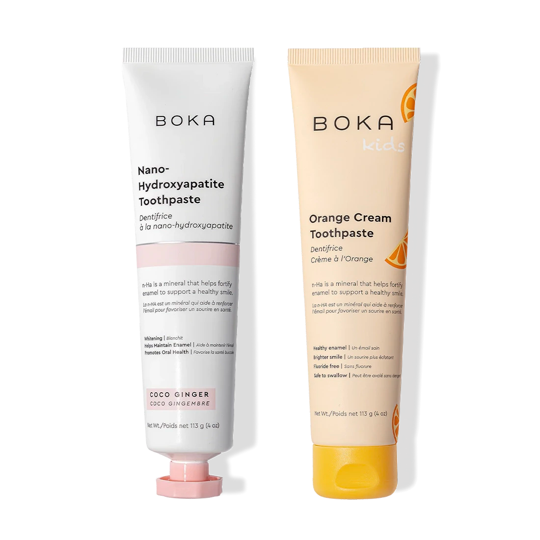 Two tubes of n-Ha Toothpaste 2-Pack with enamel-fortifying nano-hydroxyapatite, side by side.