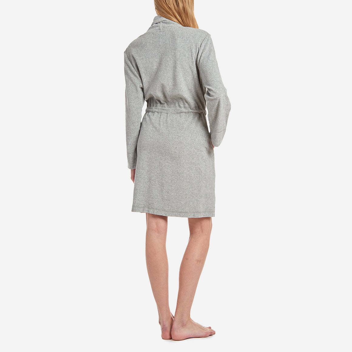 The Micro Terry Robe has a relaxed fit that falls just above the knee. It features two convenient hip pockets and a self-tie belt that allows you to adjust the fit to your preference. The breathable cotton fibers are designed to keep you cool and cozy as you unwind or go about your bedtime routine.