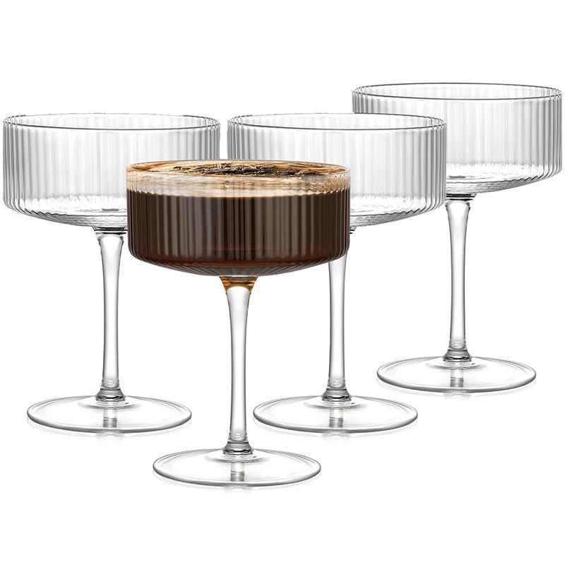 Vintage Ribbed Coupe Glasses