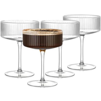 Vintage Ribbed Coupe Glasses