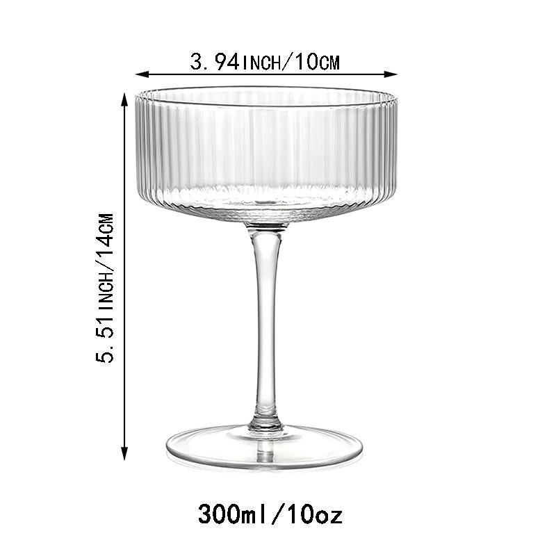 Vintage Ribbed Coupe Glasses
