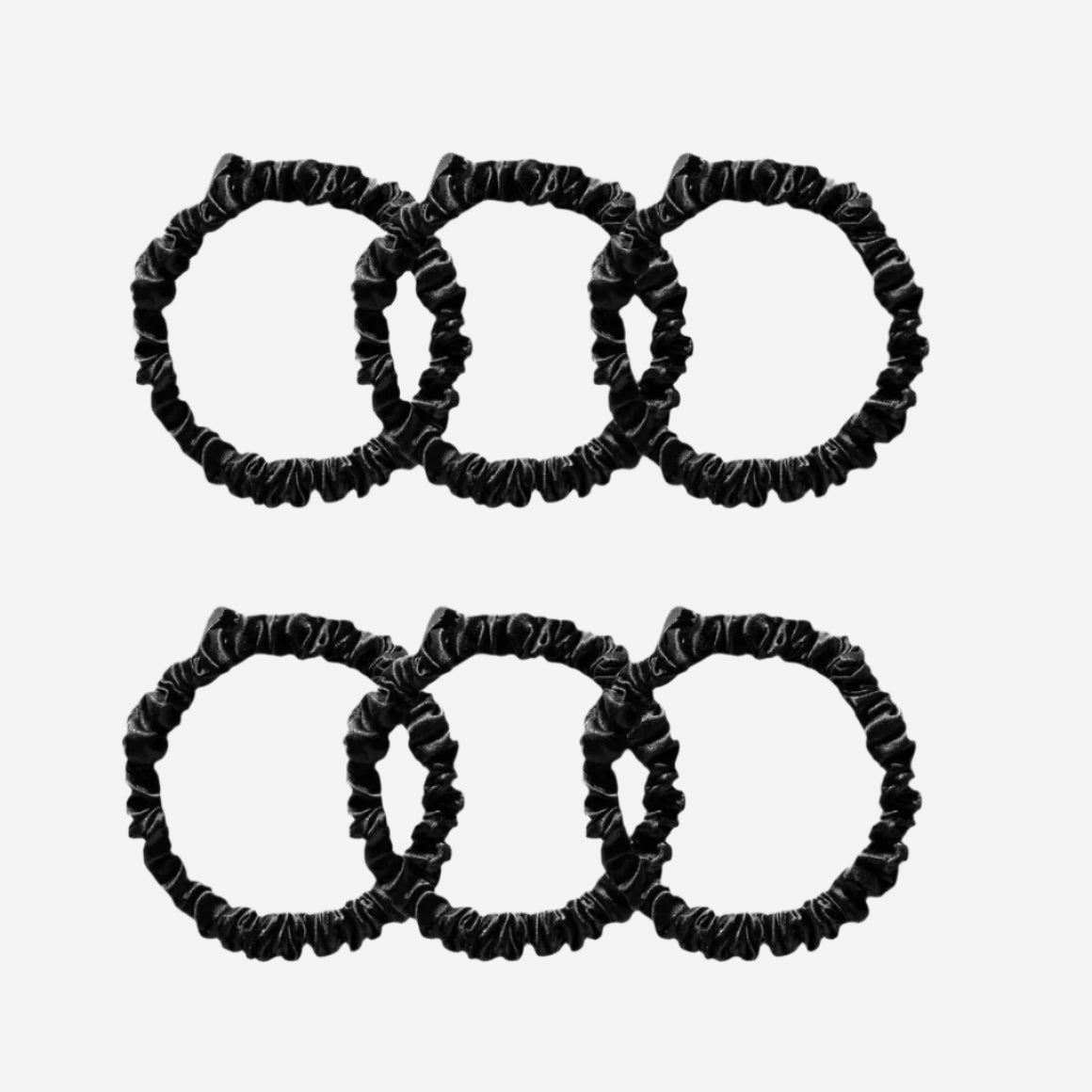 Silk Scrunchie Set - Black Jade