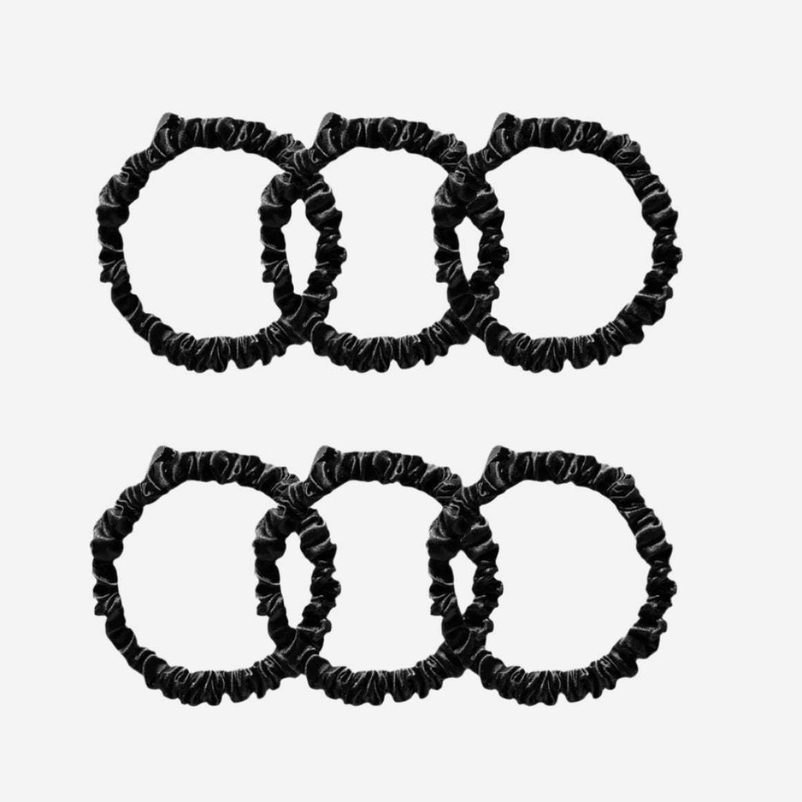 Silk Scrunchie Set - Black Jade